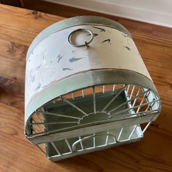 Vintage Green Metal Decorative Birdcage - Picture 5 of 10